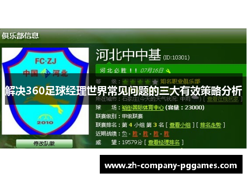 解决360足球经理世界常见问题的三大有效策略分析 解决360足球经理世界常见问题的三大有效策略分析